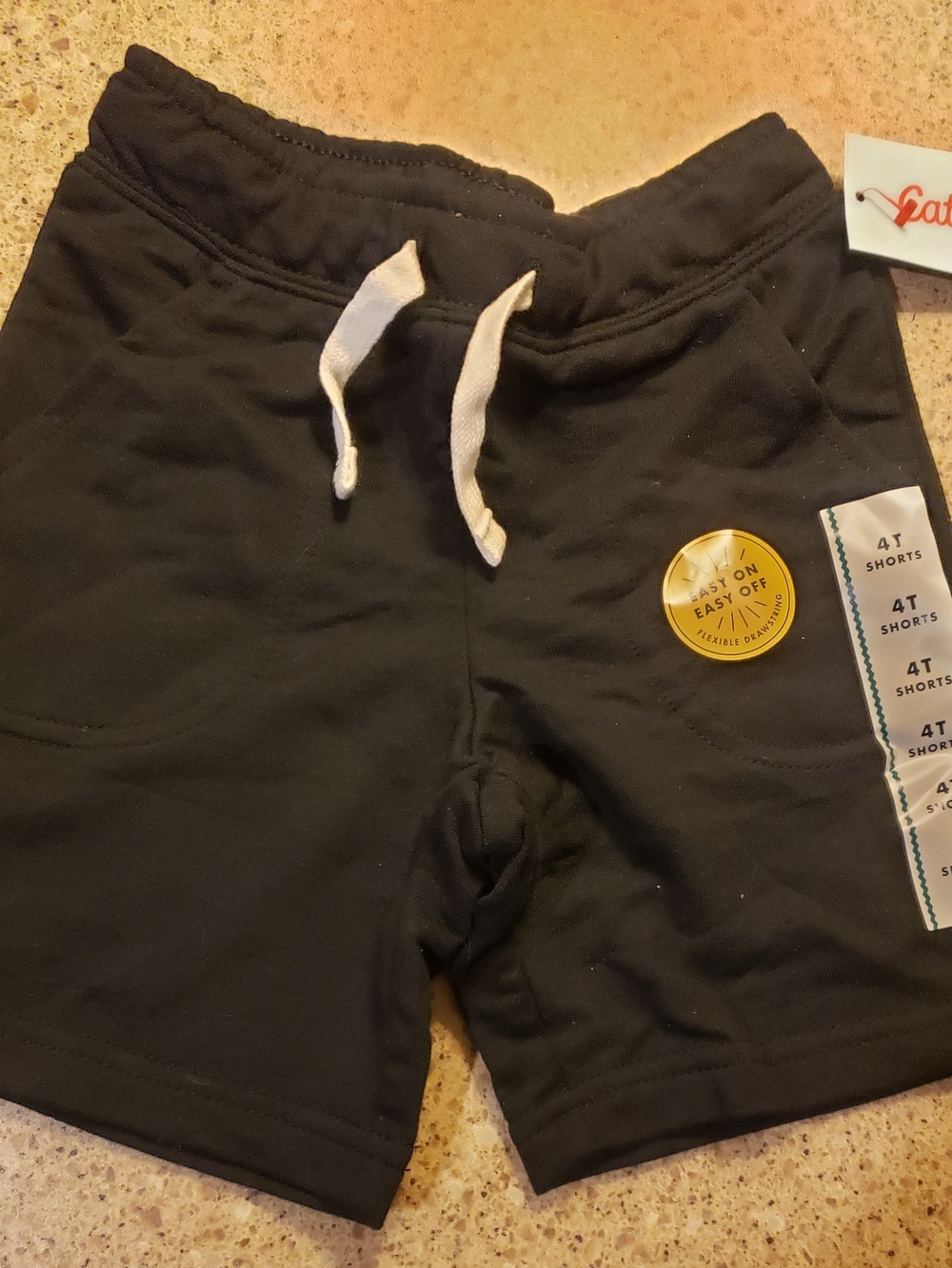 Cat & Jack Black Shorts with White Drawstring